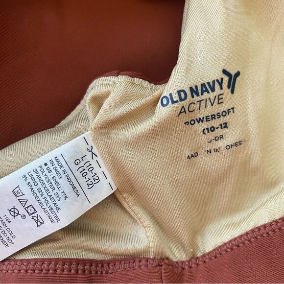 Old Navy PowerSoft Leggings and Sports Bra Set Rust 10/12 activewear workout - Picture 5 of 13
